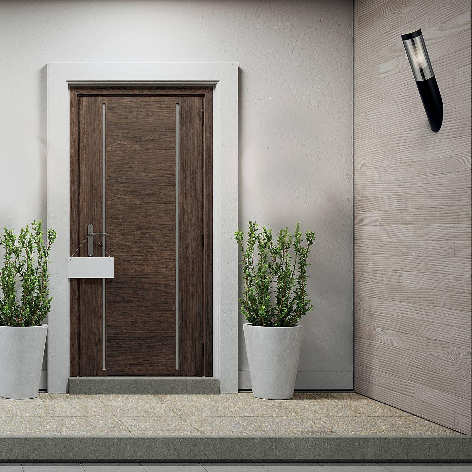 Wall lamp stainless steel black 1