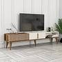 Milan TV Stand Walnut Brown Cream 1