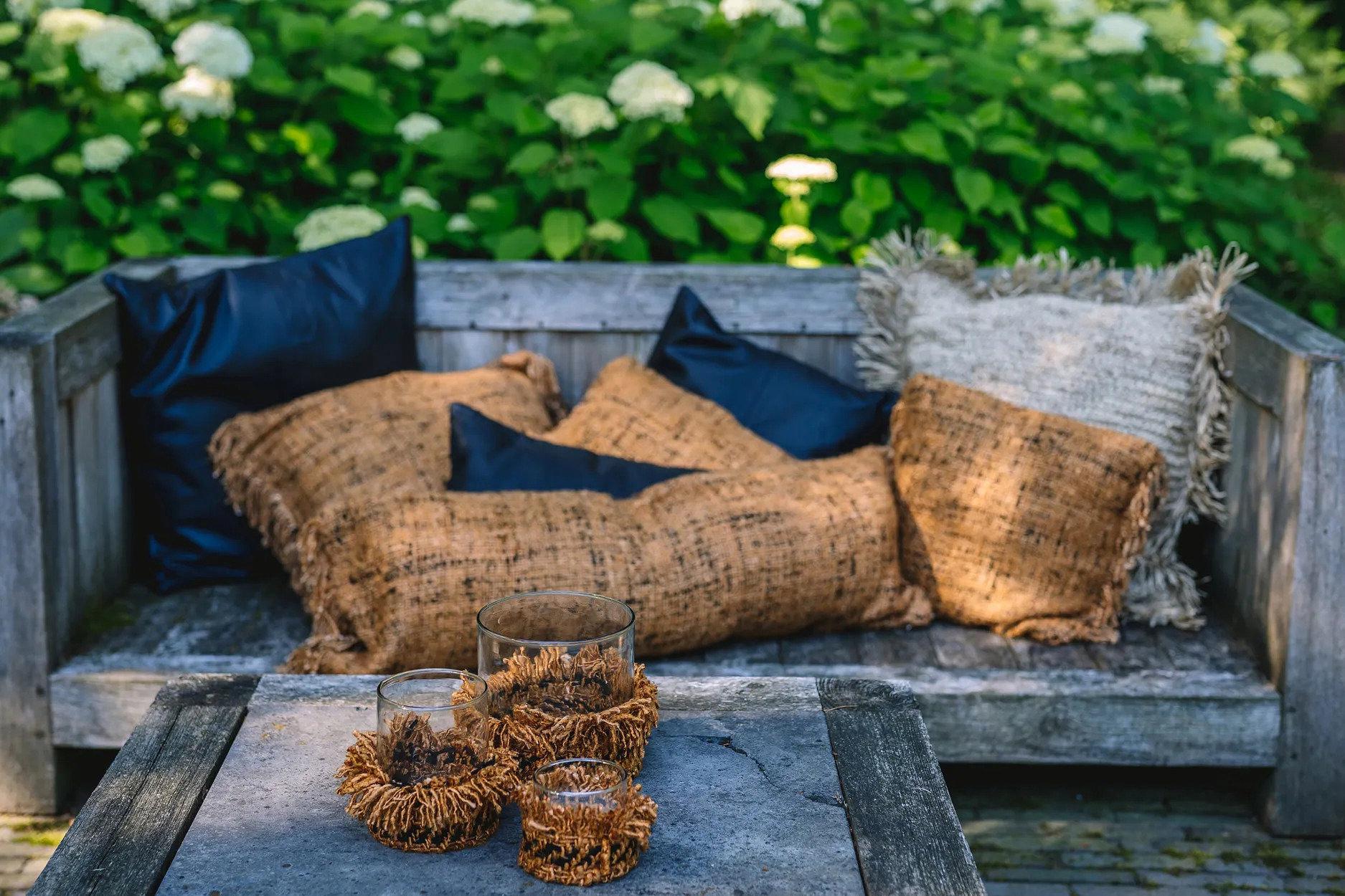 Kissenbezug Baumwolle Beige Schwarz 4