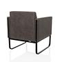Aruba Retro Lounge Chair Faux Leather Gray 7