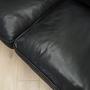 Sofa Leather Black 1970s 10