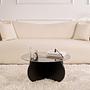 Aeris Coffee table Woodblack Transparent Ø75cm 2