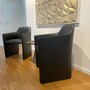 2x 525 Foster Walter Knoll Armchair with Armrests Leather Black 0