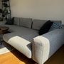 Sofa Récamiere Rechts Textil Holz Grau 3