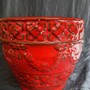 Vintage Blumentopf Keramik Rot 1