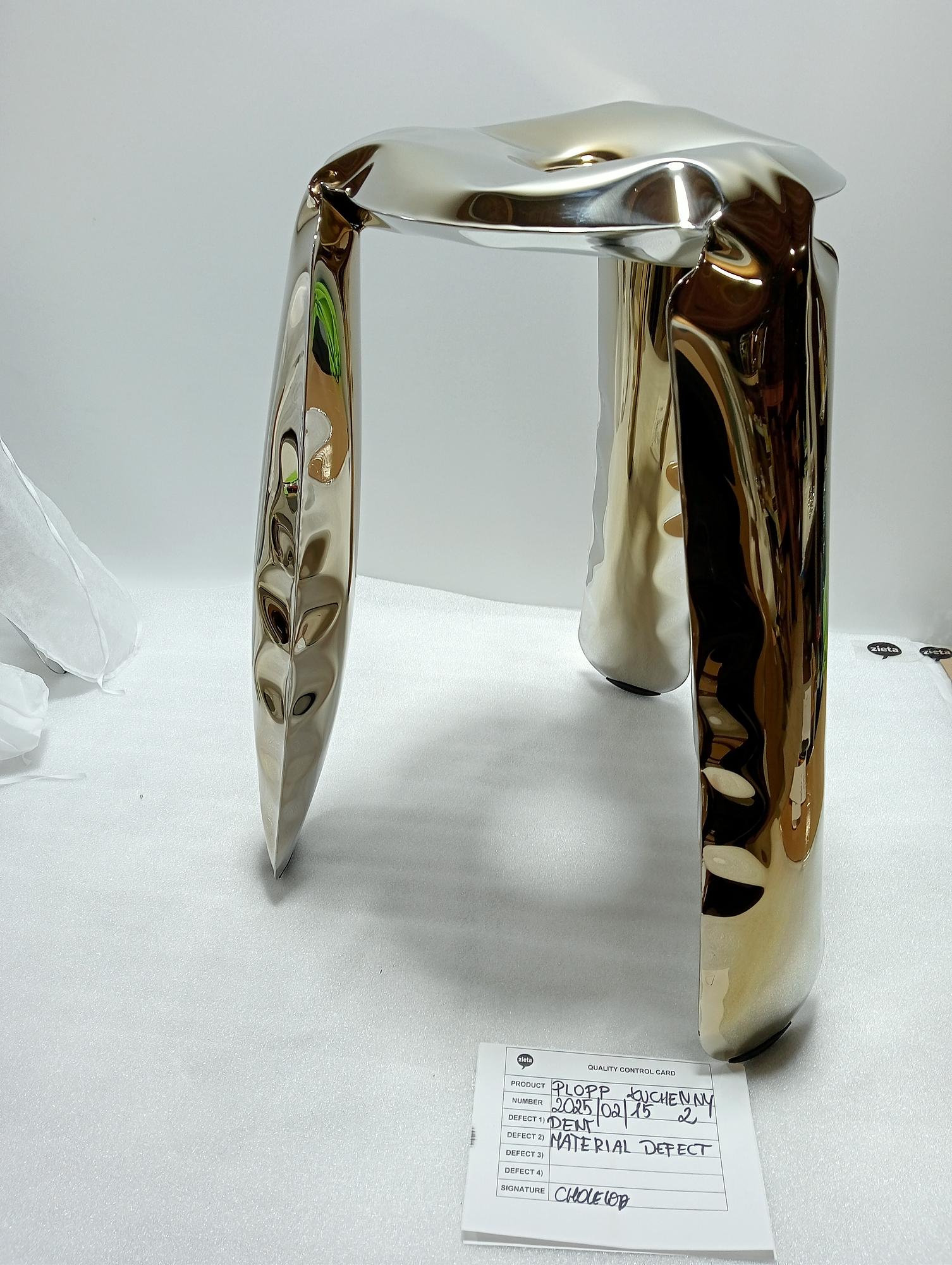 Plopp Kitchen stool stainless steel Inox Gold Heat 1