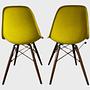 2x Eames Fiberglas Side Chair by Herman Miller Ockergelb 1