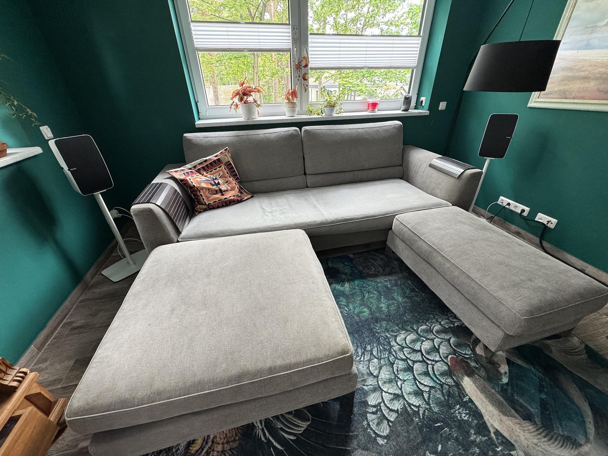 Frigerio armchairs and sofas with ottoman Grey 1