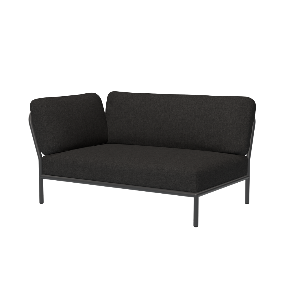 LEVEL Ecksofa Links Sooty Grau mit dunkelgrauem Rahmen 0