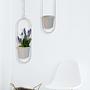 Hanging pot Metal Oval White 3