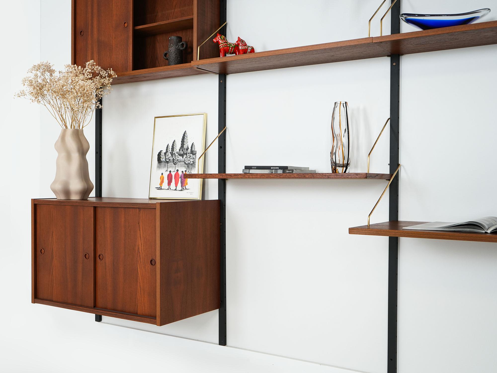 Wall shelf Teak wood 1960s 9