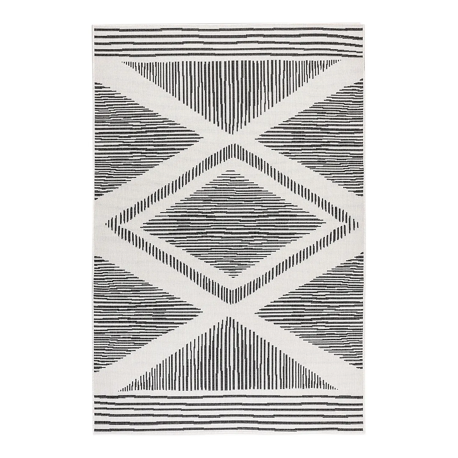Rhombus In-/Outdoor-Teppich Schwarz 3