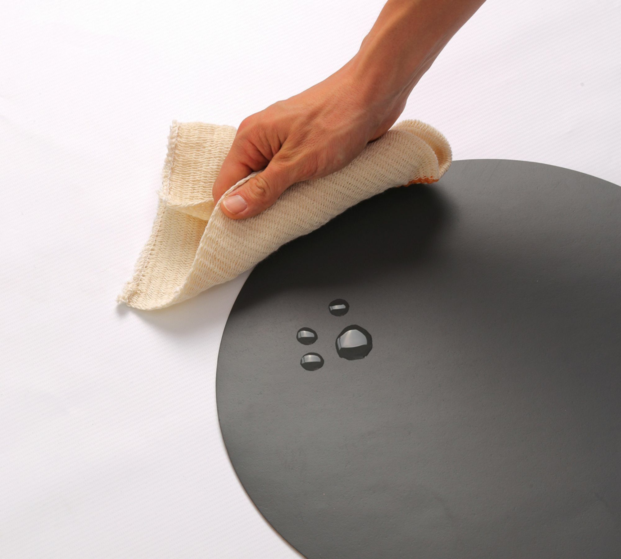 Rundes Tischset Ruca 100% Recyceltes Leder Grau 5