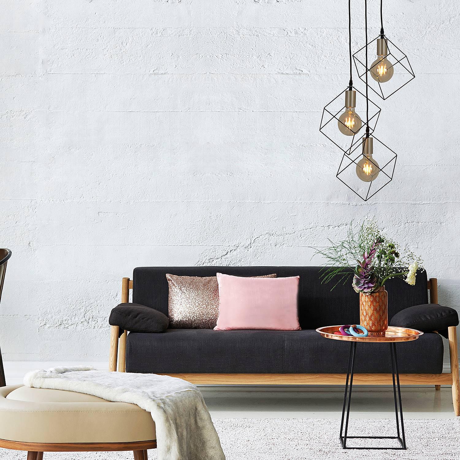 Pendant lamp Canto Aluminum 3-light Black 2