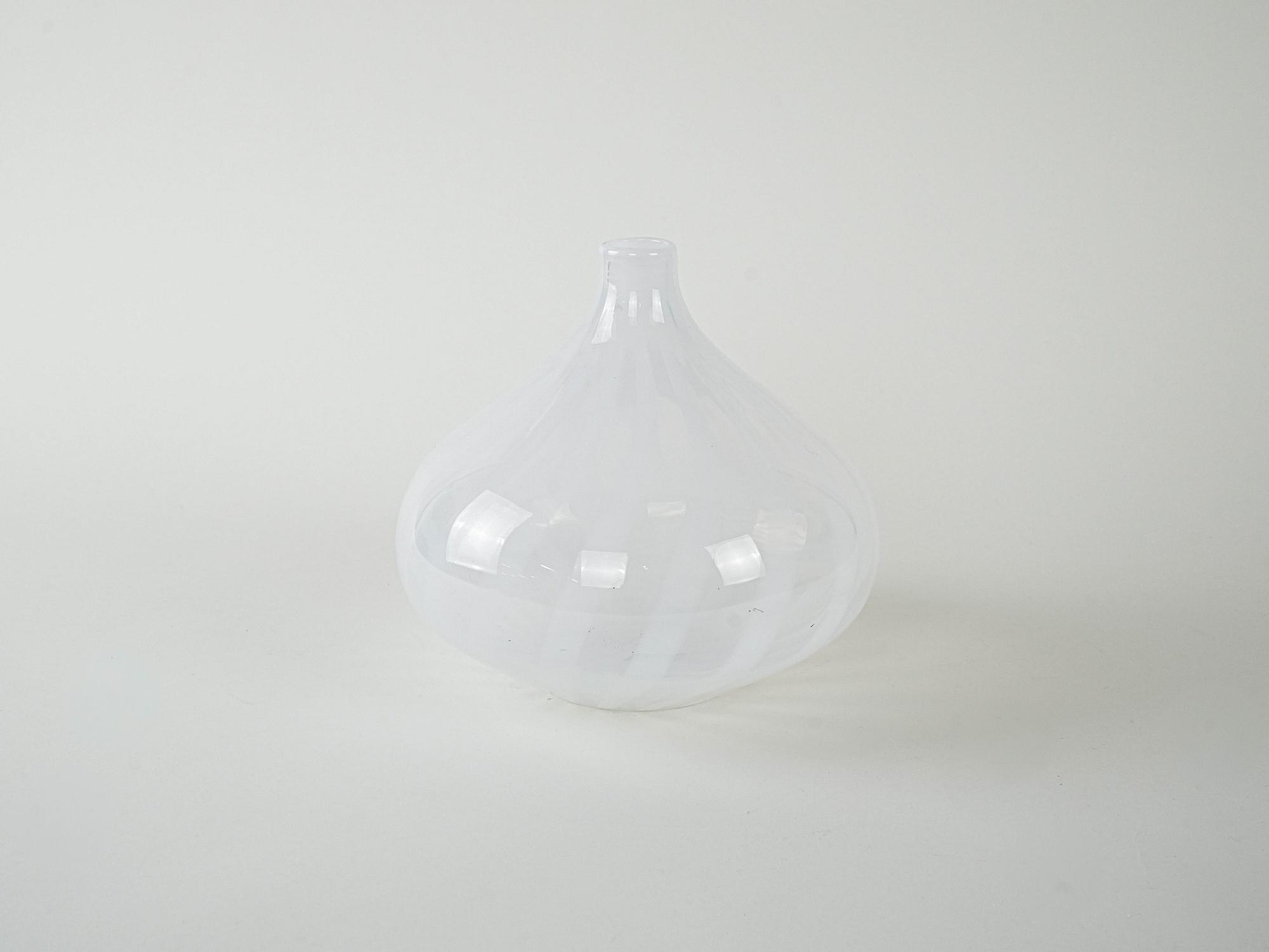 Glass vase White 1960s 2