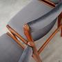 6x Chair Teak Velvet Brown 1960s 14
