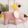 Elefant Maxi Plüschtier Baumwolle Holz Rosa 1