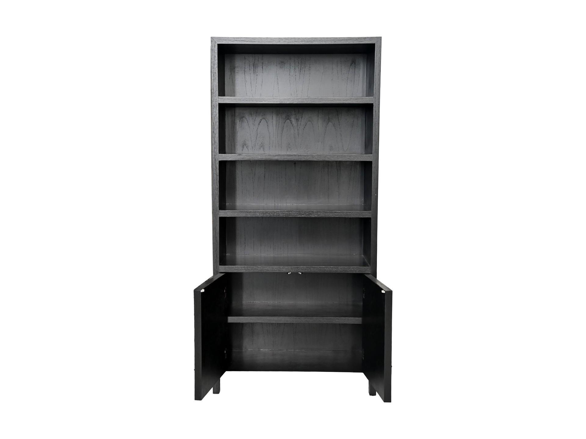 Wandregal Teakholzfurnier Schwarz 1