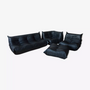 Togo Lounge Set 4-piece. Madras Leather Black 0
