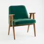 366 Sessel Holz Samt Flaschengrün 0