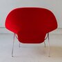 2x Vintage Eero Saarinen Womb Chair Sessel Wolle Stahl Rot 5