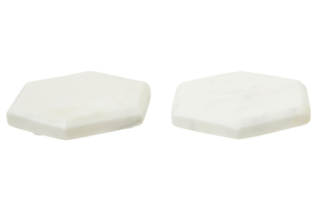 4x Kindia Untersetzer Marmor Weiß 2