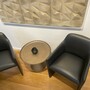 2x 525 Foster Walter Knoll Armchair with Armrests Leather Black 1