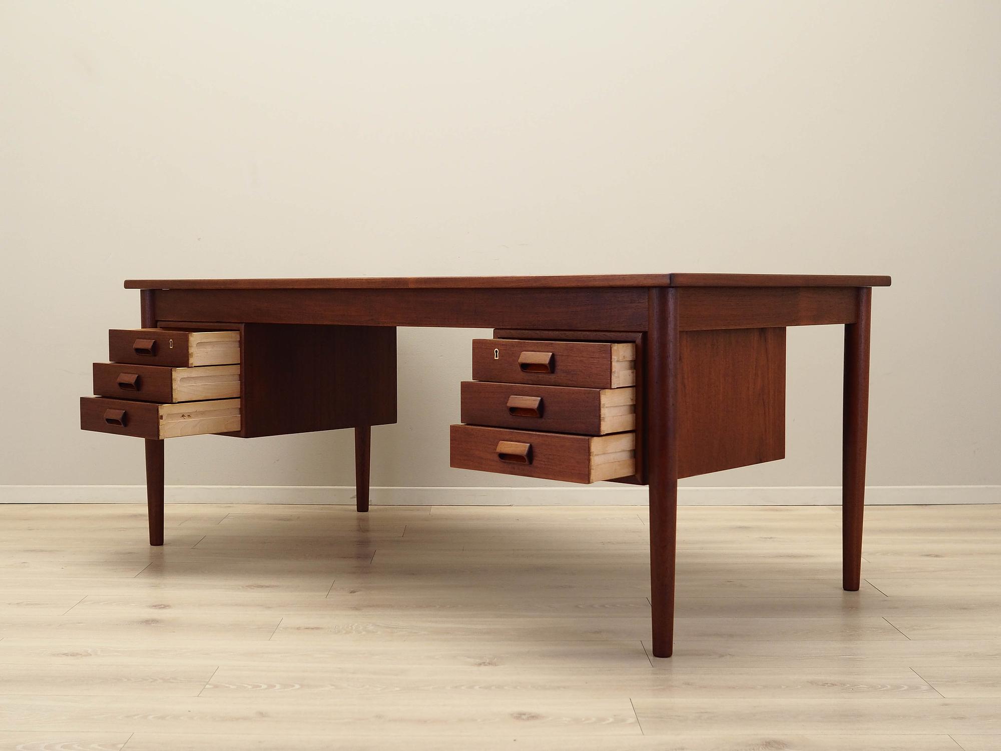 Desk Teak wood Brown 60s 6