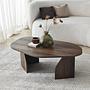 Rock Coffee Table Walnut Look Brown 5