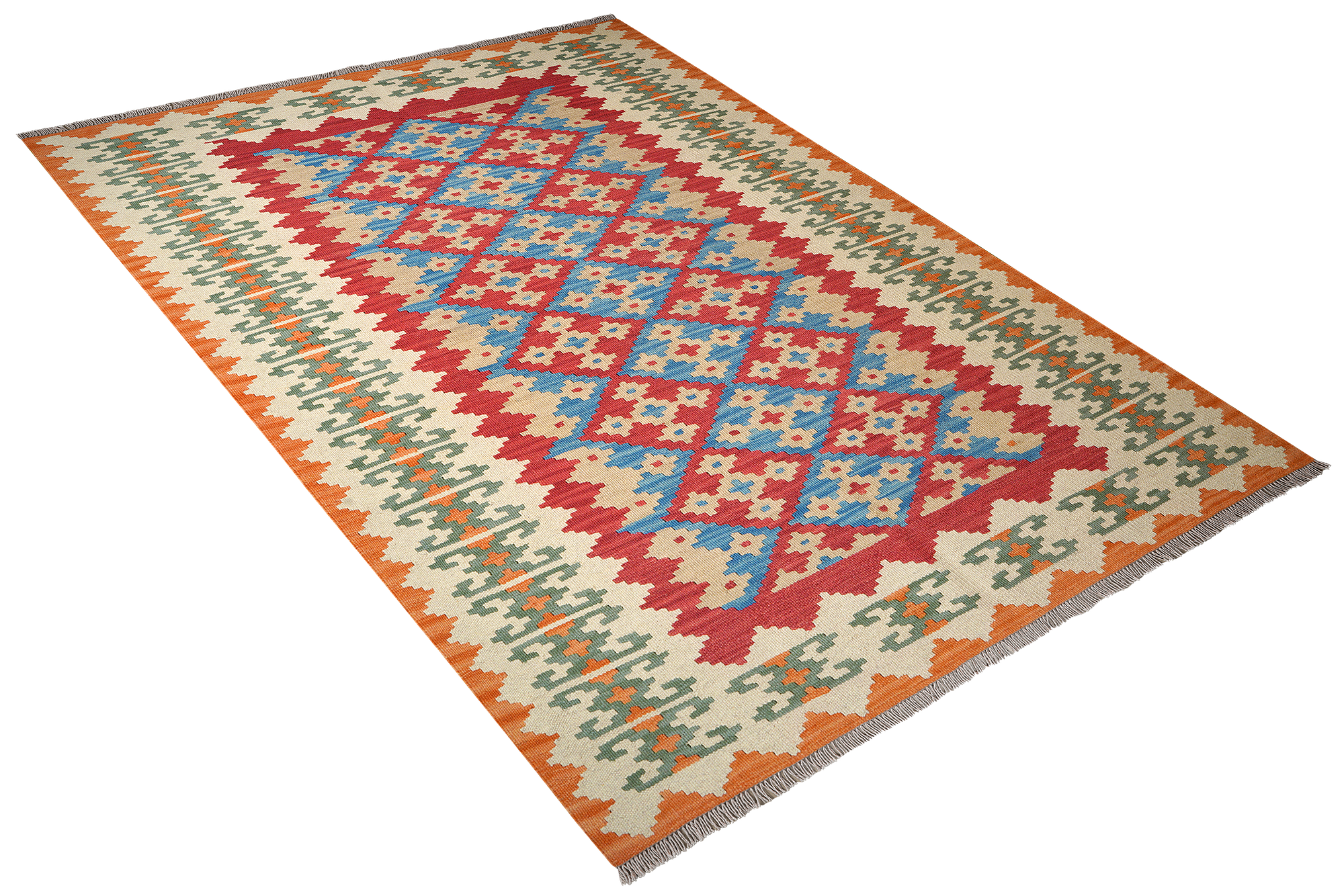 Kelim Gashgai Carpet Wool Red 2