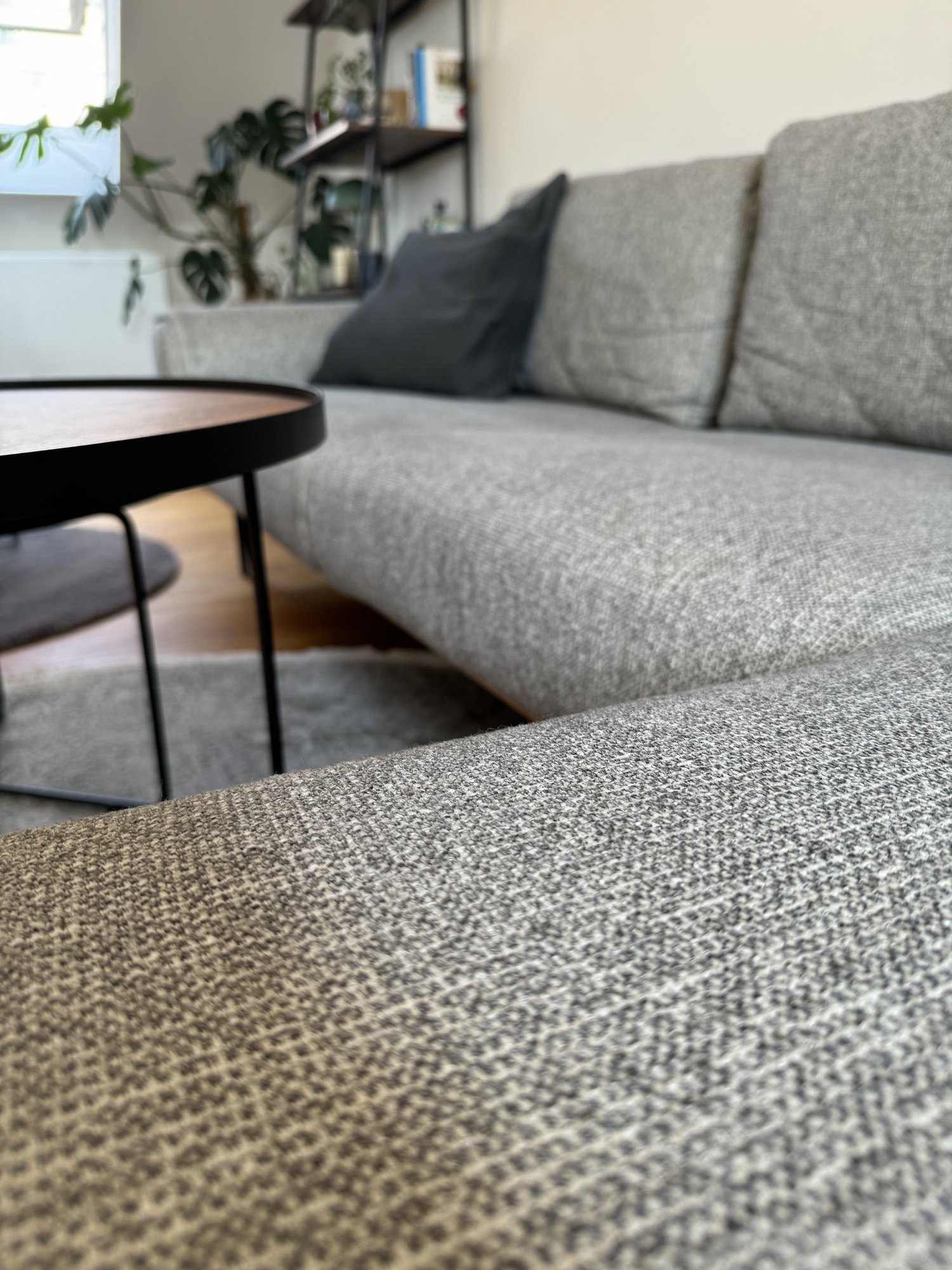 Sofa Récamiere Rechts Textil Holz Grau 4