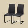 2x Cantilever Chairs Faux Leather Black 0