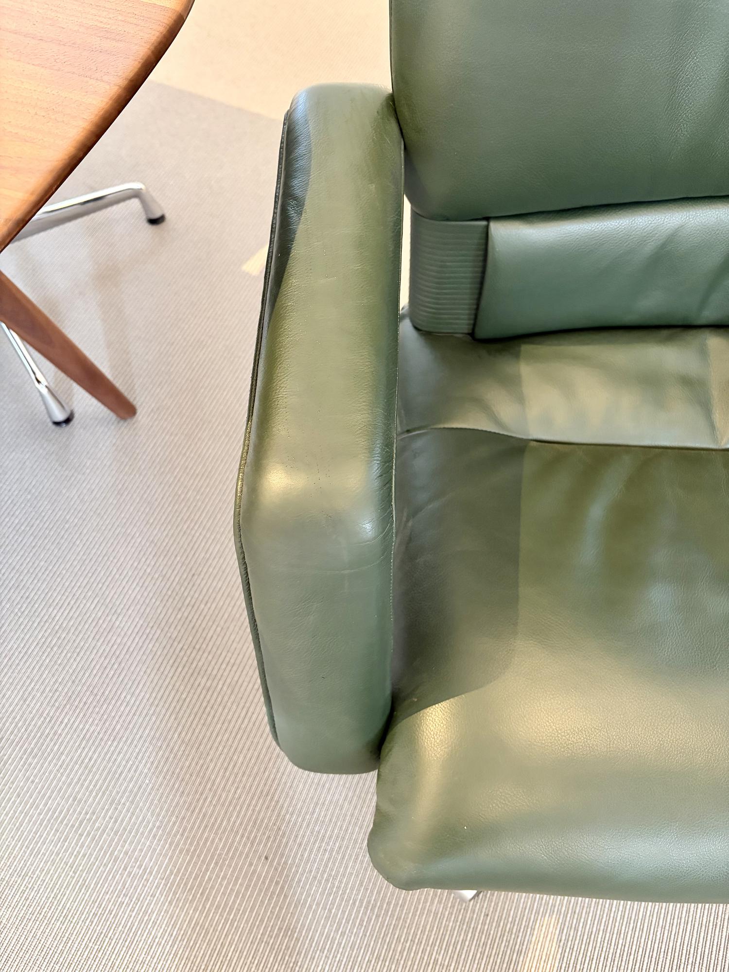 Bürostuhl Leder Dunkelgrün 3