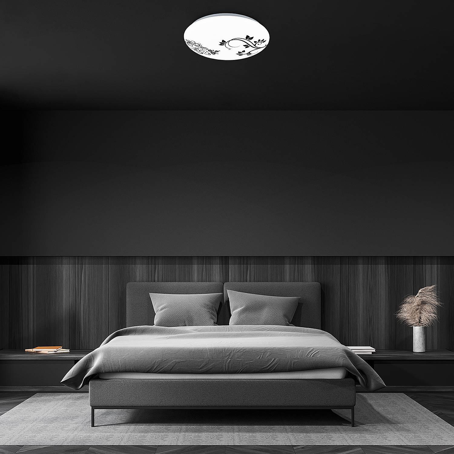 Typical LED ceiling light Plastic White Black 2