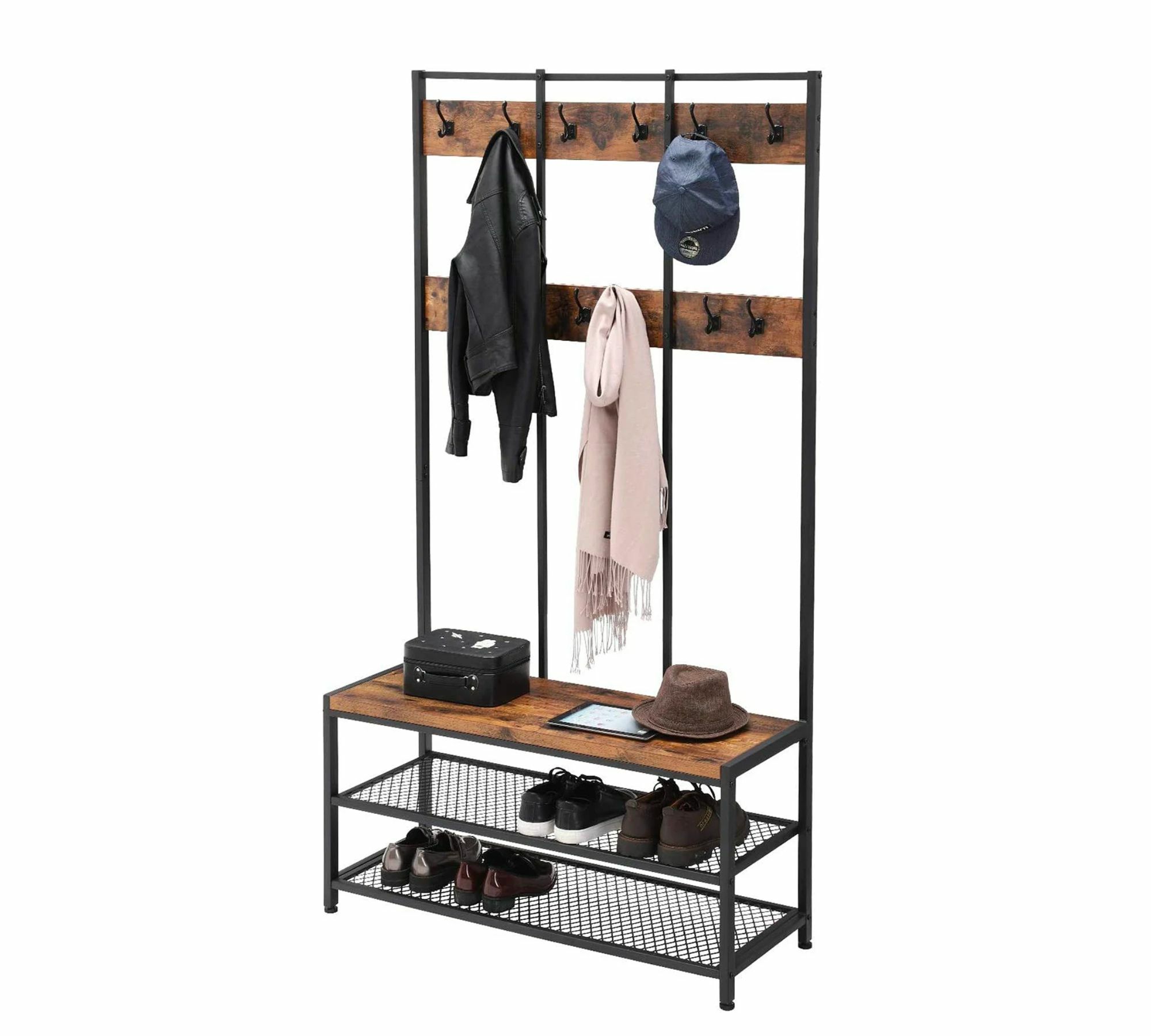 Garderobe Holz Metall Pulverbeschichtet 4