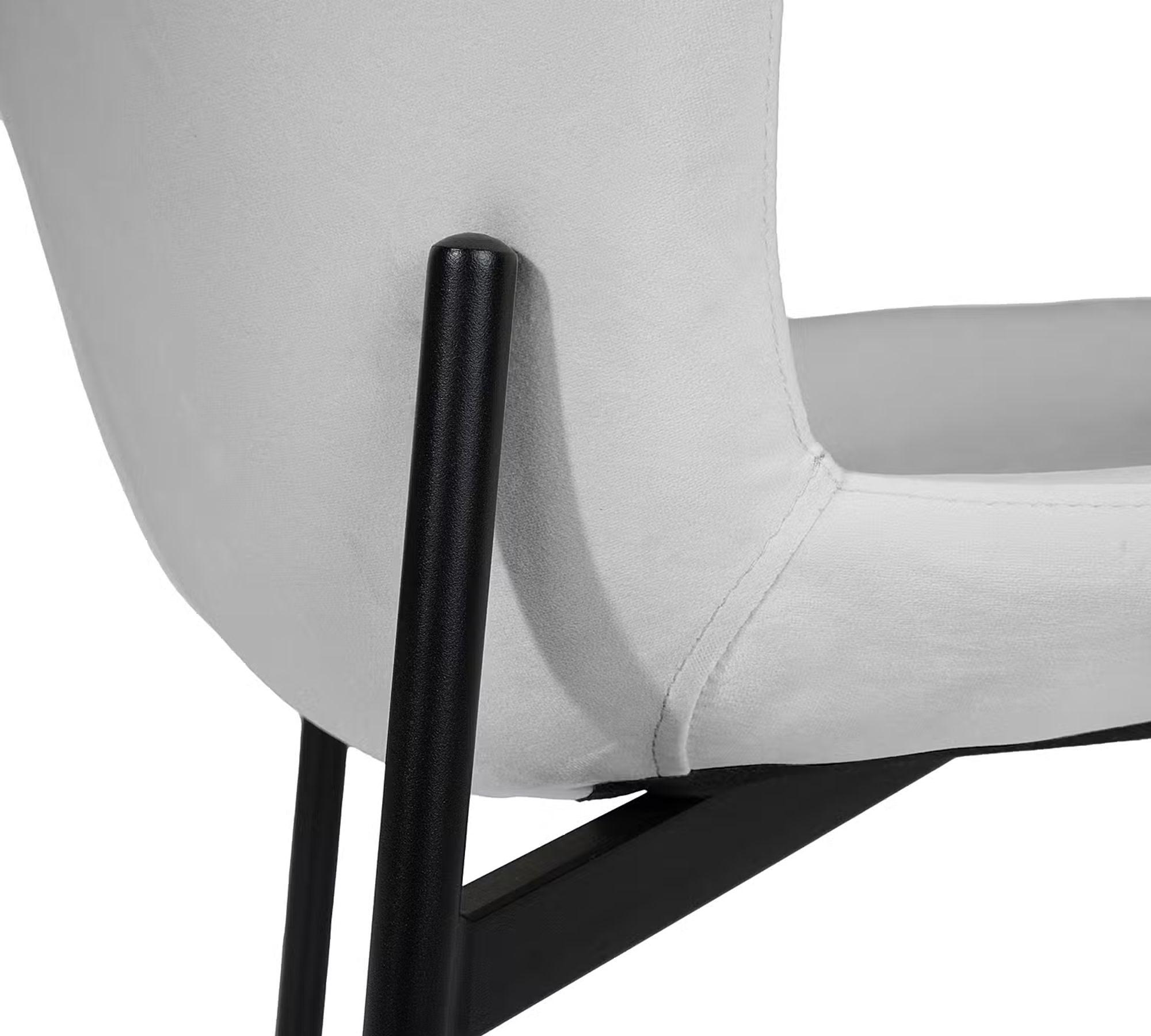 Upholstered chair set of 2 Velvet Light Grey 5