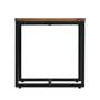 Hocker Akazienholz Stahl Schwarz Braun 4