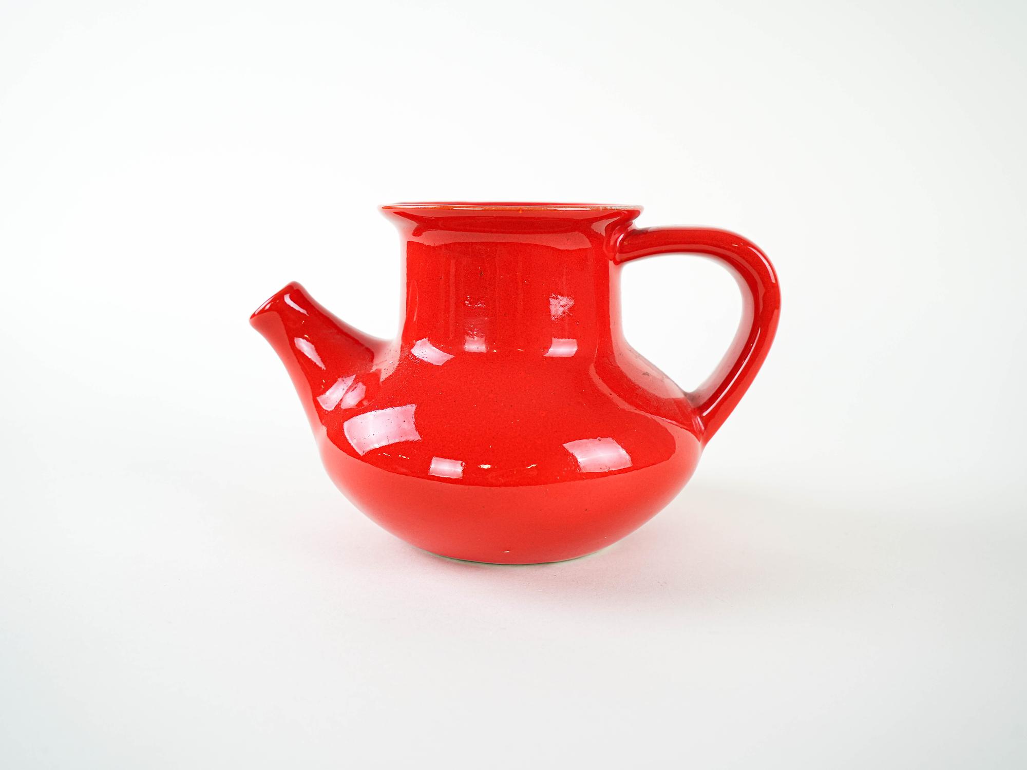 Pitcher Ceramic Red 1960s 5