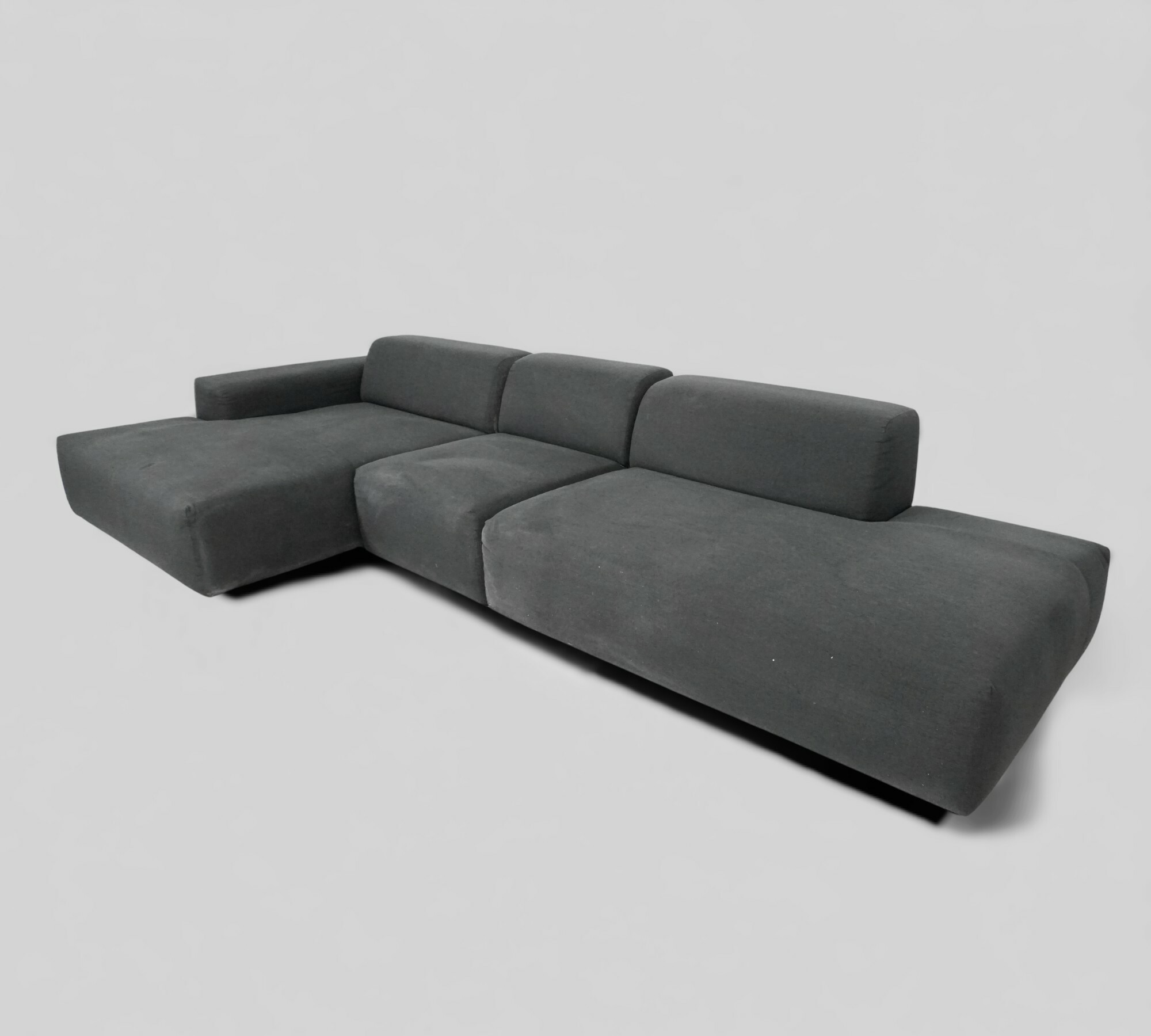 Pyllow Ecksofa mit 2 Récamieren Feingewebe Schwarz 0