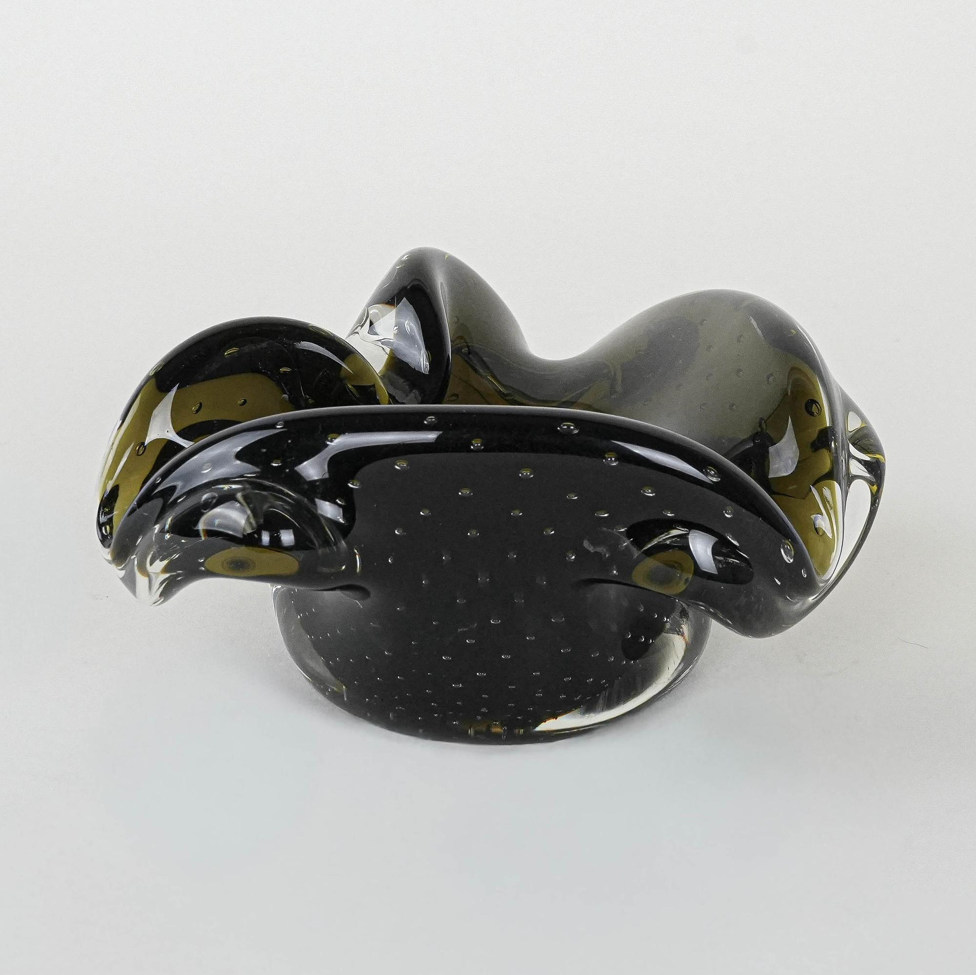 Plate Murano glass Green 1960s 1