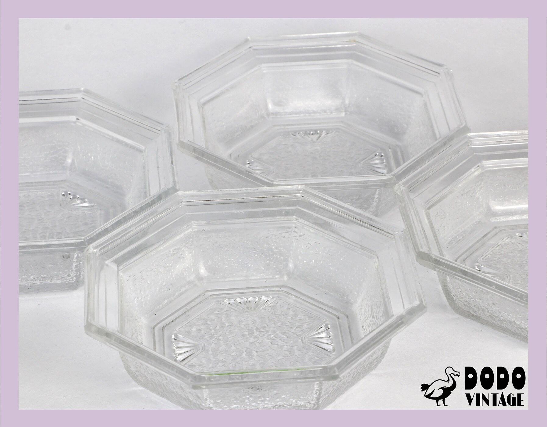 5x Vintage Art Deco Revival Schale Bleikristall 1960er Jahre 6