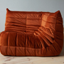 Togo Corner Sofa Velvet Amber-Orange 1