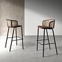 Bar stool Rattan velvet 2