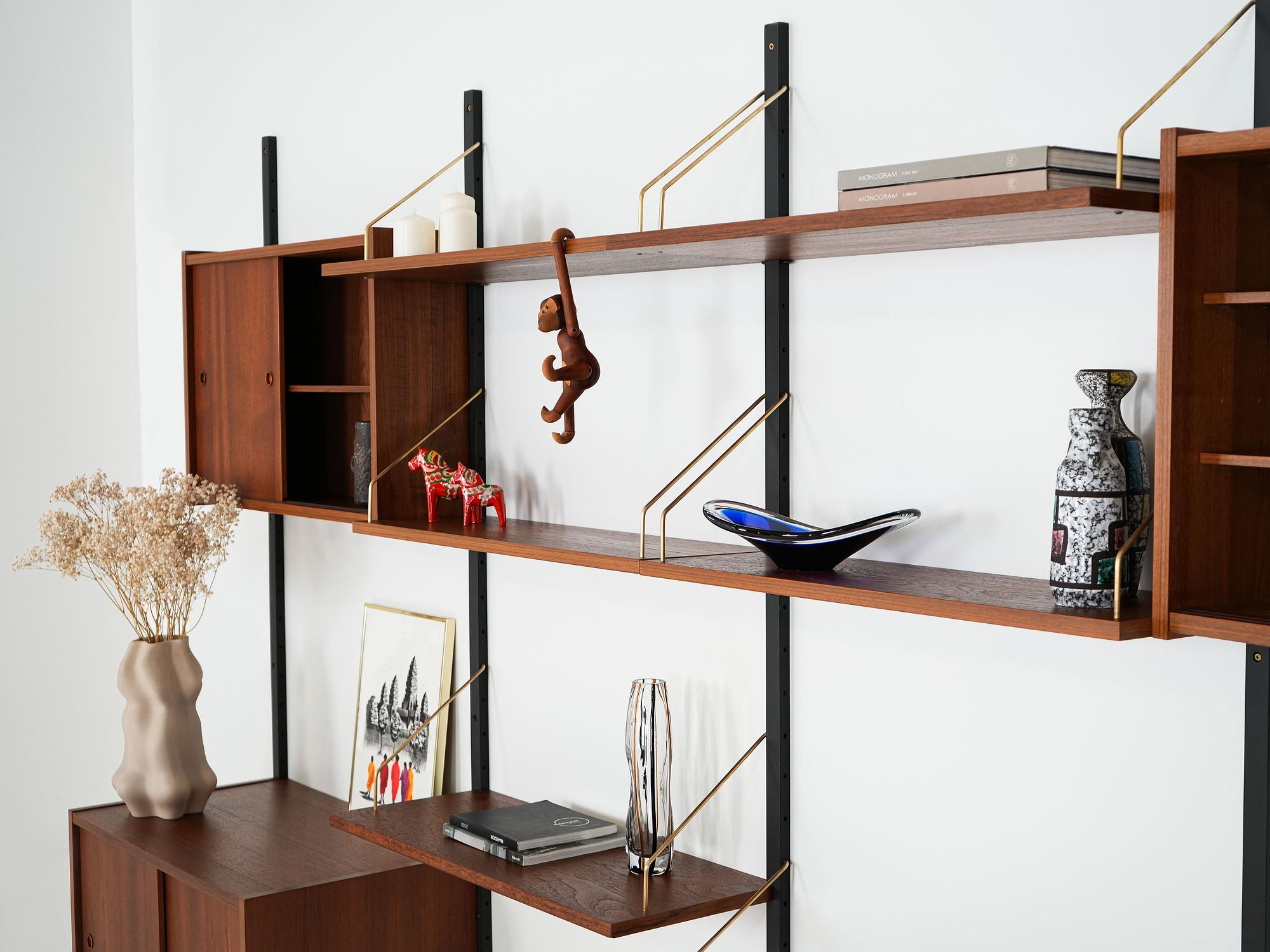 Wall shelf Teak wood 1960s 7