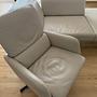 Récamiere und Sessel Leder Beige  4