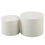 2x Beistelltisch Elipse Rund Hochglanz Beige 0