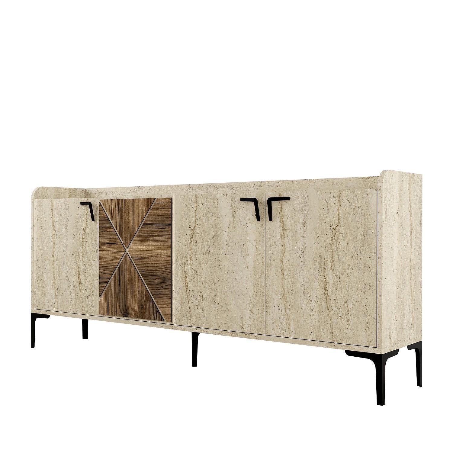 Venedik Sideboard Walnussbraun Steinoptik 5