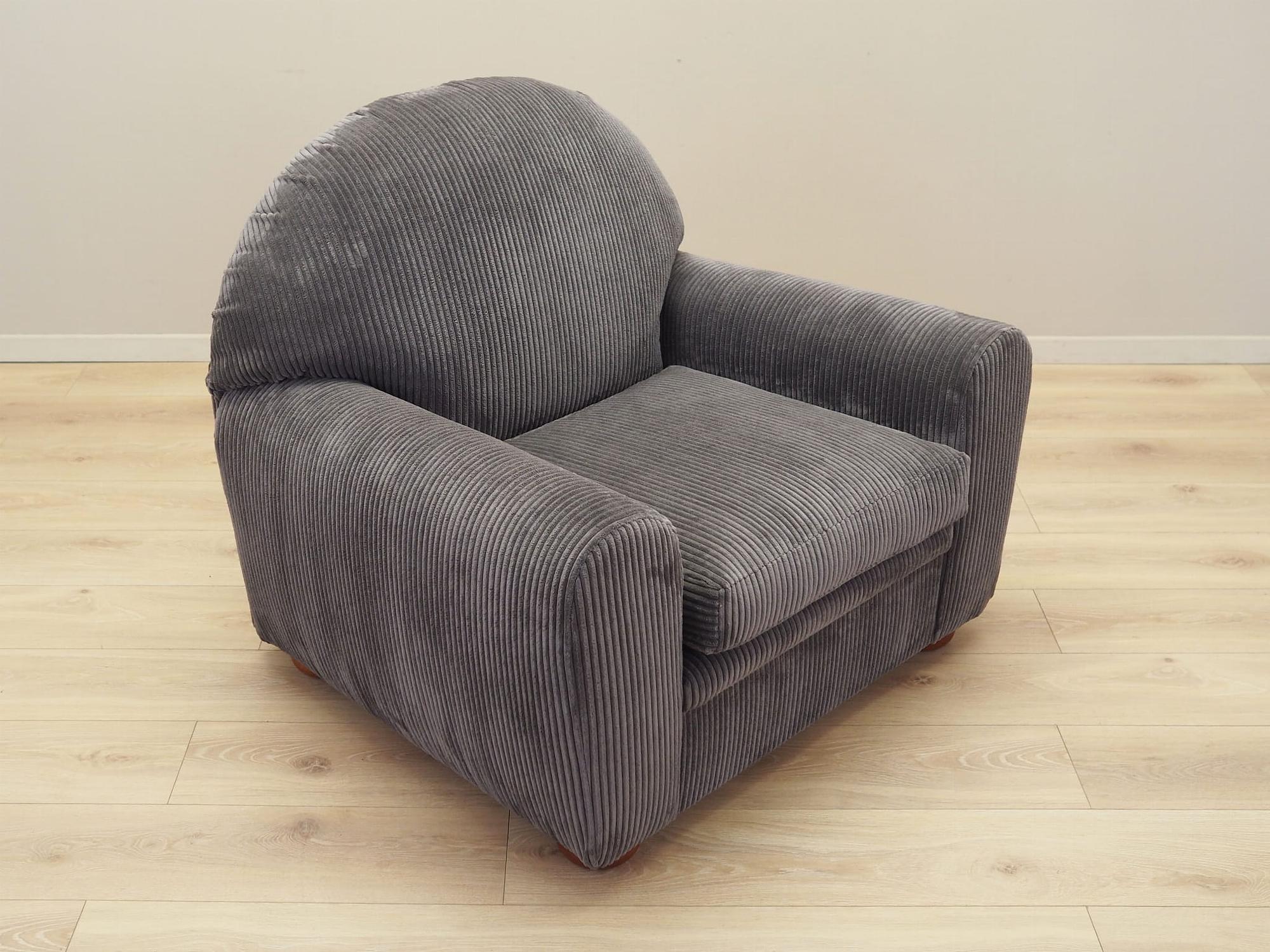 Armchair Velvet Grey 1980s 7