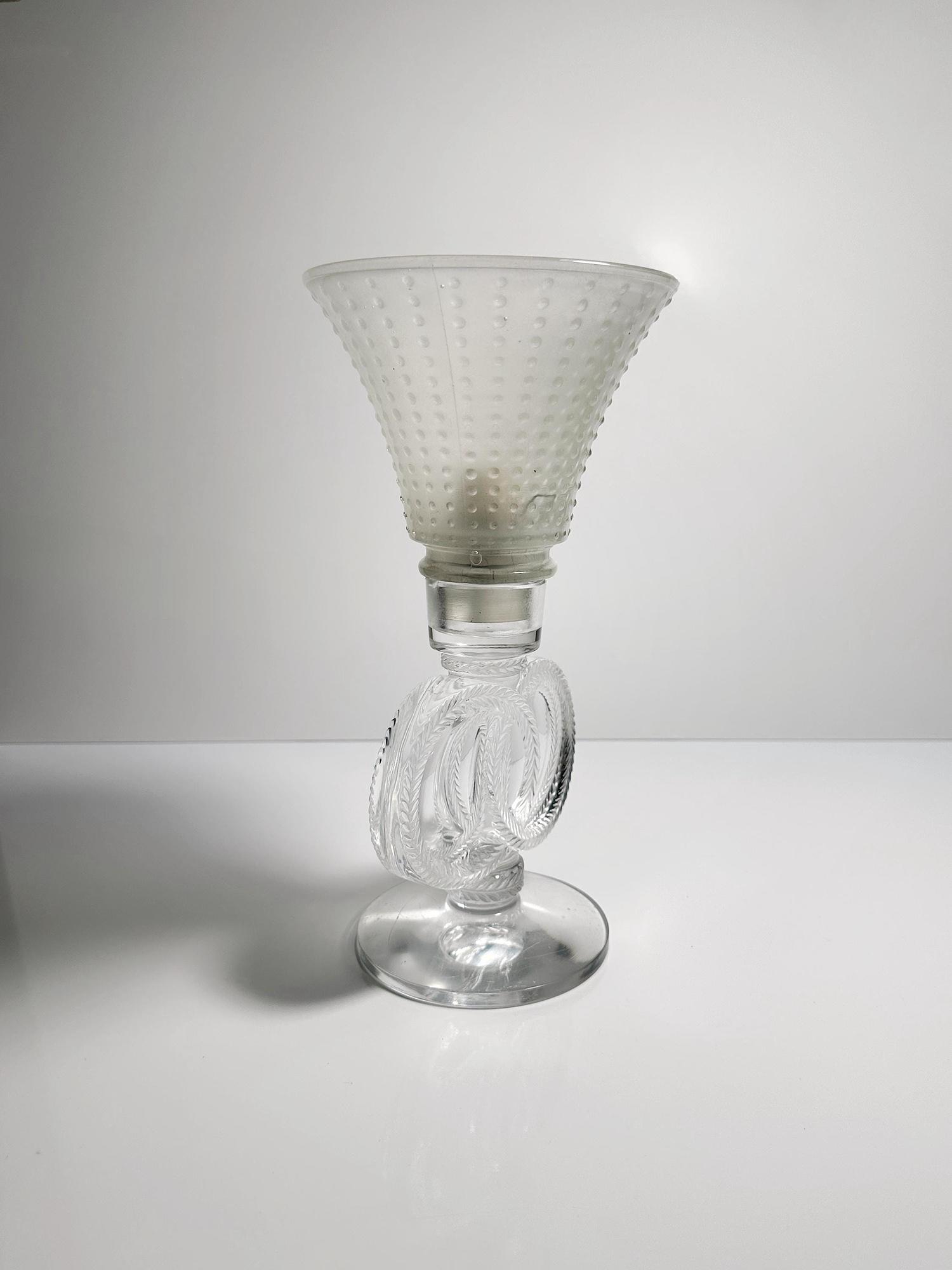 Vintage Swirl Tischlampe Muranoglas 1960er Jahre 2