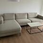 Cucita Sofa 4-Sitzer Récamiere Links Webstoff Grau 0